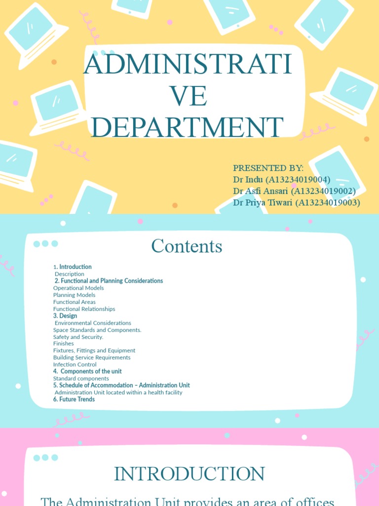Administration Unit Design and Planning | PDF | Infection Control | Nursing