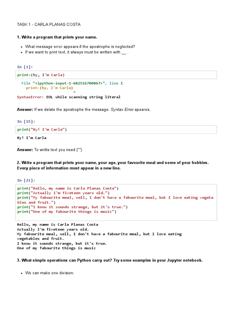 Carla Planas Costa - Task 1 | PDF | Numbers | Decimal