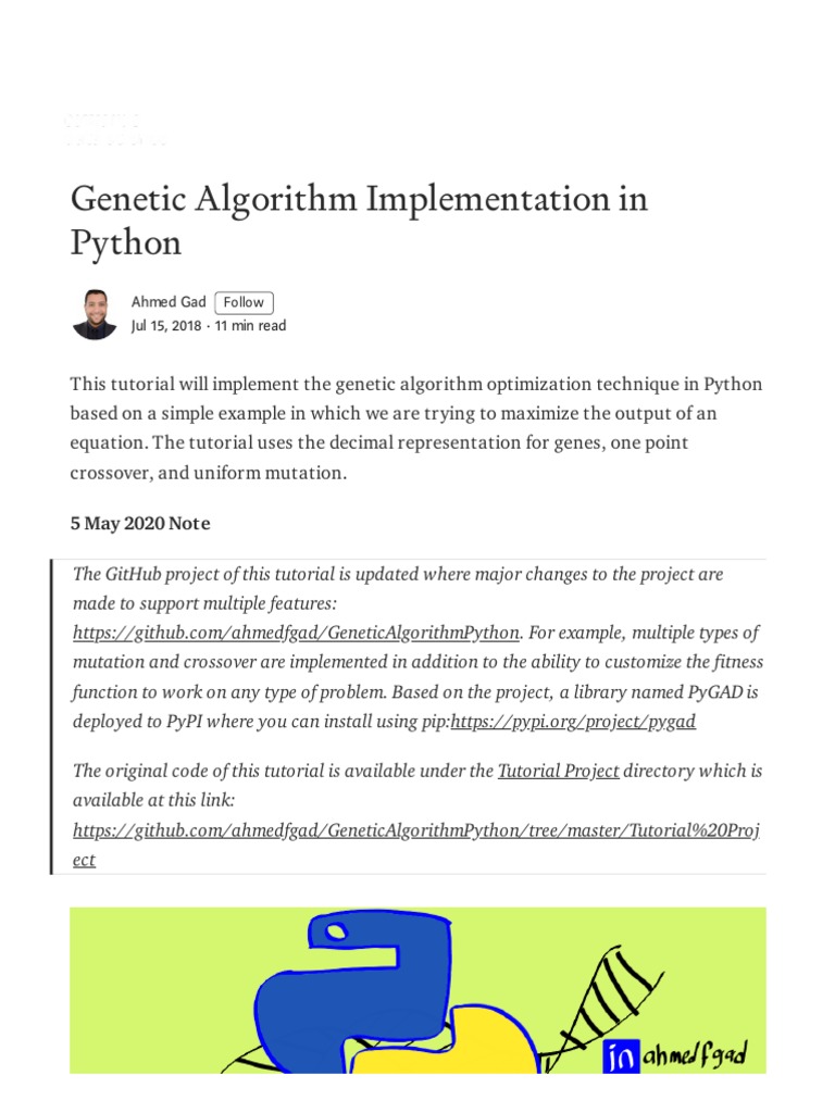 Python Genetic Algorithm Guide | PDF | Genetic Algorithm | Fitness ...