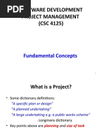 Software Development Project Management (CSC 4125) : Fundamental Concepts