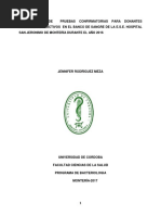 Informe de pasantias en el Banco de Sangre de la E.S.E. Hospital San Jeronimo