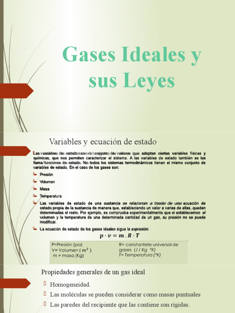Gases Ideales y Sus Leyes | PDF | Gases | Mole (Unidad)