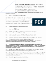 Hochschule Offenburg - University of Applied Sciences Written Examination Digital Signals and Systems - CMEI WS2006/07