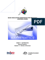 BEAM LG Gr.5  Module 13 - Mathematics 5 Division of Decimals