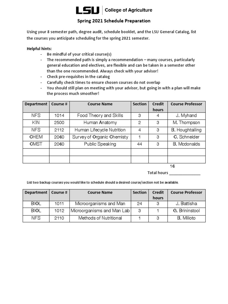 Spring 2021 Schedule Planning | PDF | Science & Mathematics