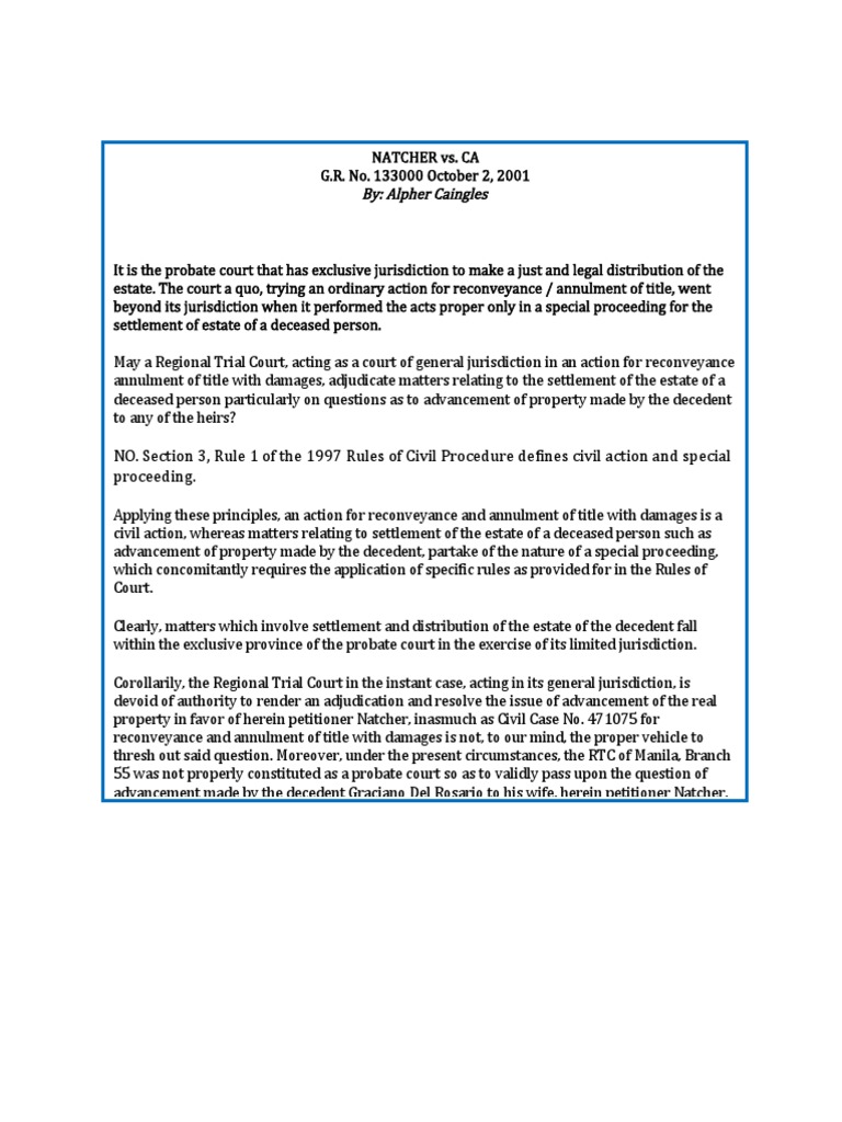 NO. Section 3, Rule 1 of The 1997 Rules of Civil Procedure Defines