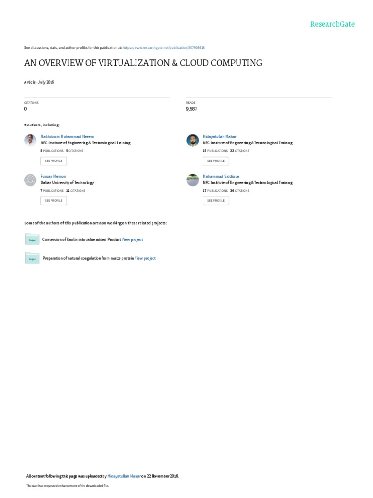 Virtualization and Cloud Computing Overview | PDF | Virtualization ...