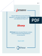 Alicorp Aviso de Compra de Sapolio PDF