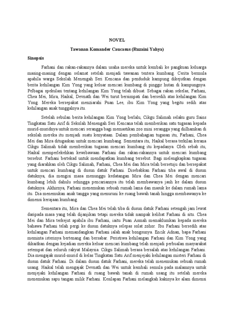 Sinopsis Novel Tawanan Komander Caucasus Pdf