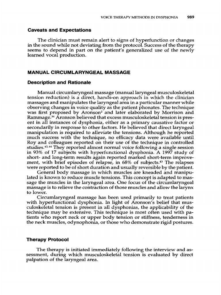 Terapia Manual Laringea PDF Larynx Massage