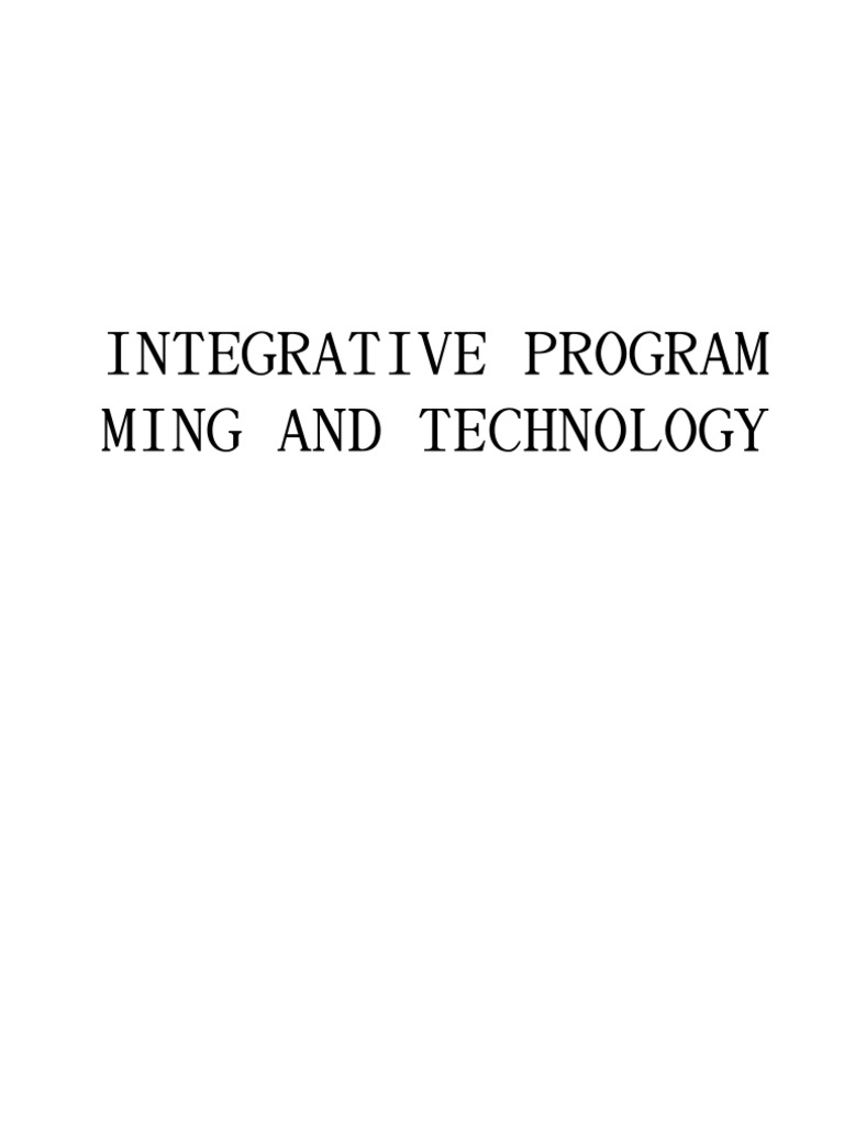 Integrative Programming & Technology Guide | PDF | Technology & Engineering