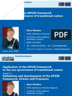Application of The DPSIR Framework To The Eco-Governance of Transitional Waters