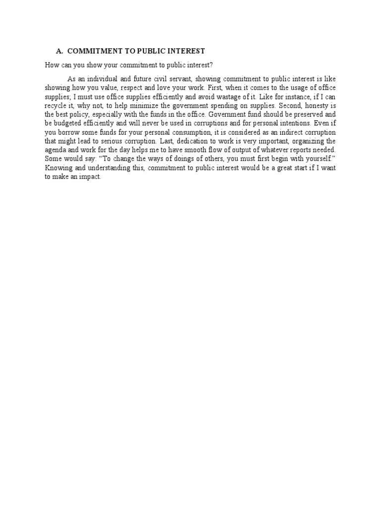 Commitment to Public Interest in Service | PDF
