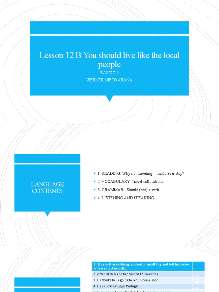 Travel and Language Basics | PDF | Language Arts & Discipline