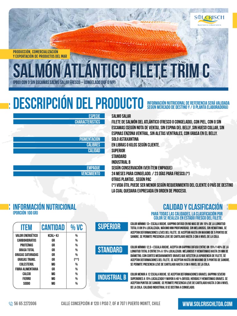Ficha Filete Trim C Español PDF Comida y bebida Nutrición