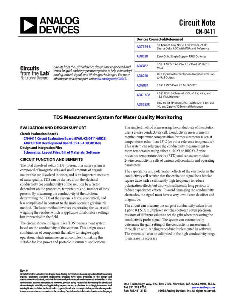 CN TDS Measurement System For Water Quality Monitoring PDF Electrical Resistivity And