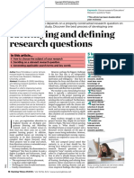 Identifying and Defining Research Questions: Discussion