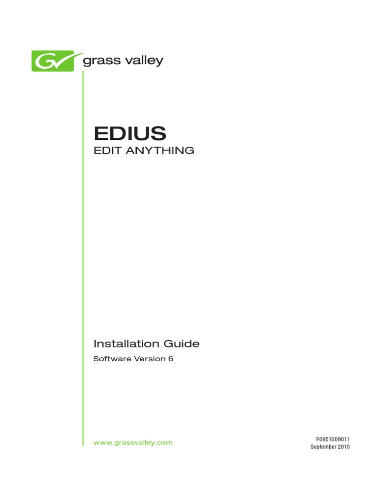 EDIUS Installation Guide | PDF | Installation (Computer Programs ...