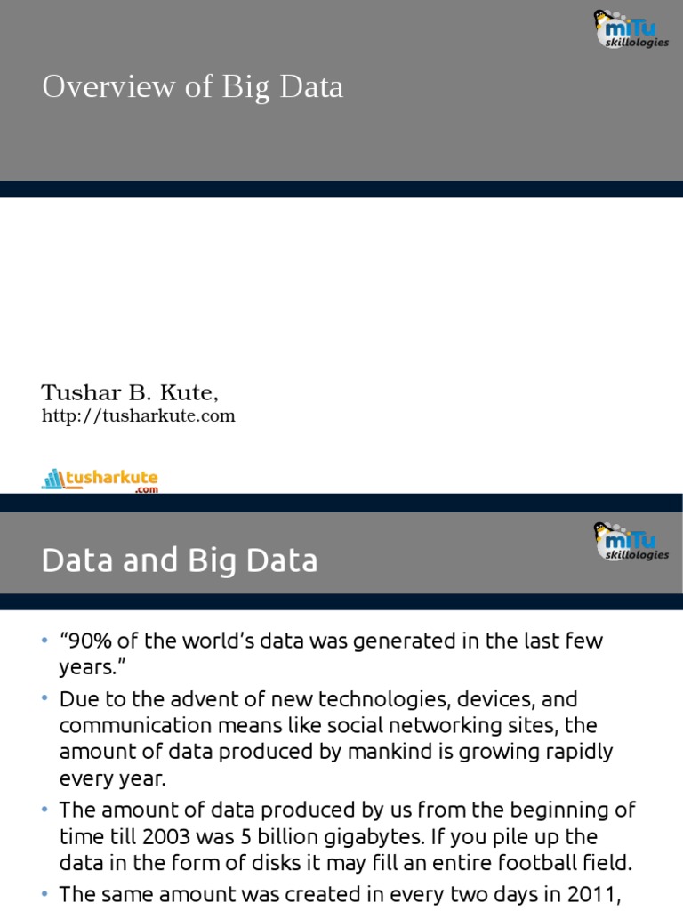 Part 01 - Overview of Big Data | PDF | Big Data | Map Reduce
