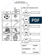 Square Triangle Parallelogram Star Circle Rectangle: SJK Chung Hua Bt. 29 English Year 1 Assesement 2 (Ii) Name: Date