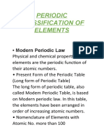 Periodic Classification of Elements