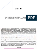 Unit-Iii: Dimensional Analysis