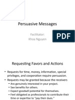 Persuasive messages for requests and actions