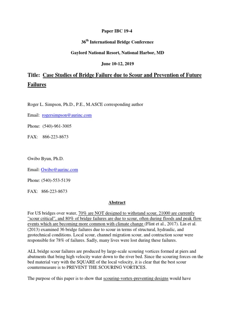 Bridge Failure Analysis: Scour Prevention | PDF | Vortices | Civil ...