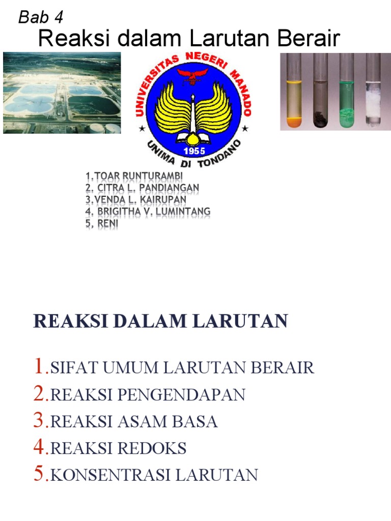 Reaksi Kimia dalam Larutan Berair | PDF
