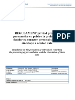 procedura - Regulamentul privind prelucrarea datelor cu caracter personal. HS 63 din 28.07.2015.