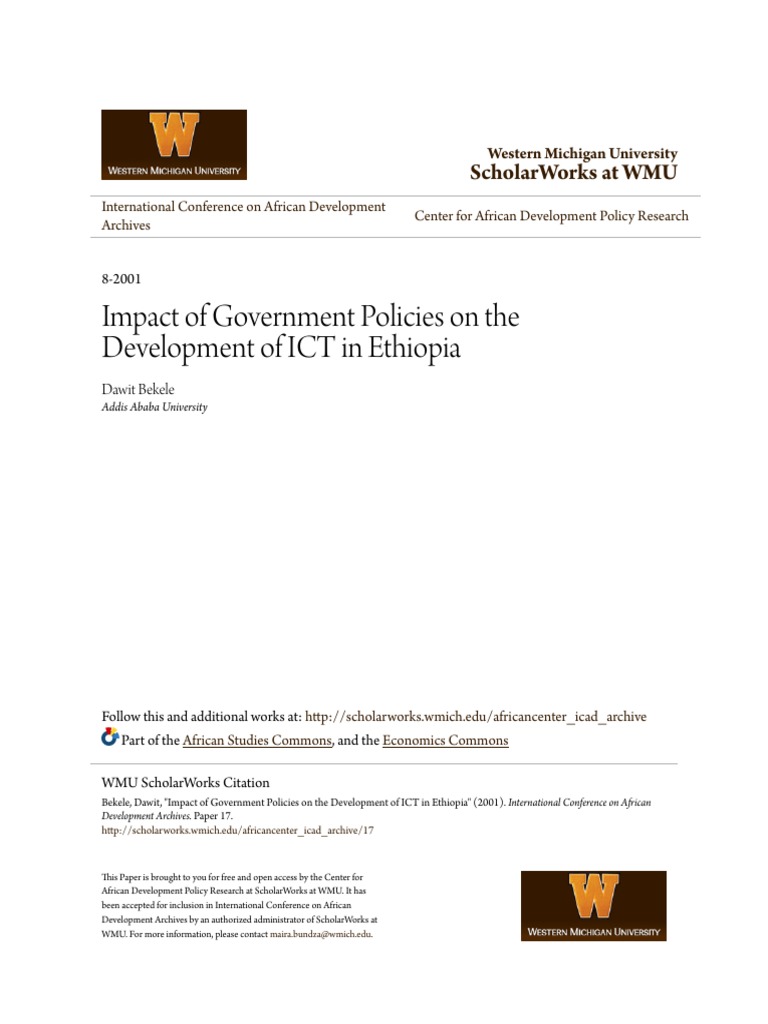 ICT Development Policies in Ethiopia | PDF | Information And ...