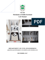 CE 212 Mechanics of Solids Sessional Lab Manual: Department of Civil Engineering