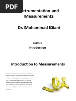 Instrumentation and Measurements Dr. Mohammad Kilani: Class 1