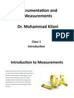 Instrumentation and Measurements Dr. Mohammad Kilani: Class 1