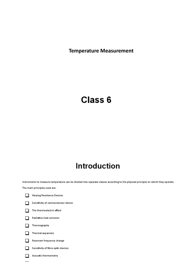 Temperature Measurement Techniques | PDF | Thermocouple | Infrared