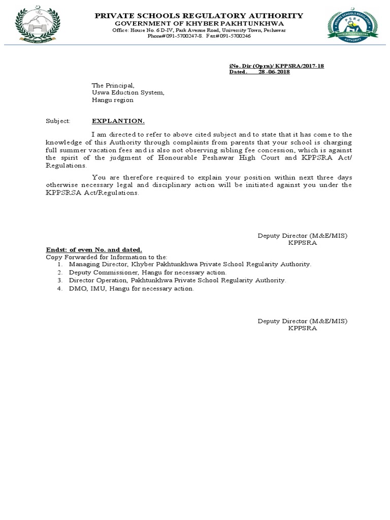 Summer Fees Compliance Notification Pdf Khyber Pakhtunkhwa