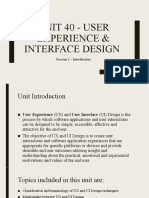 Unit 40 - User Experience & Interface Design: Session 1 - Introduction