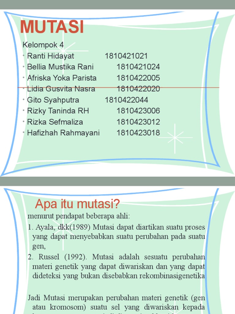 Klp 4 Mutasi Evolusi Pdf