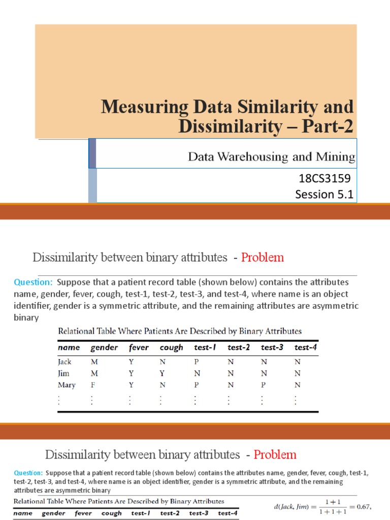 Session-5.1-Measuring Data Similarity and Dissimilarity - Part-2 | PDF ...