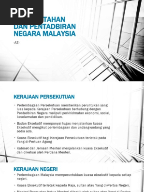 Sistem Pemerintahan Dan Pentadbiran Negara Malaysia  PDF