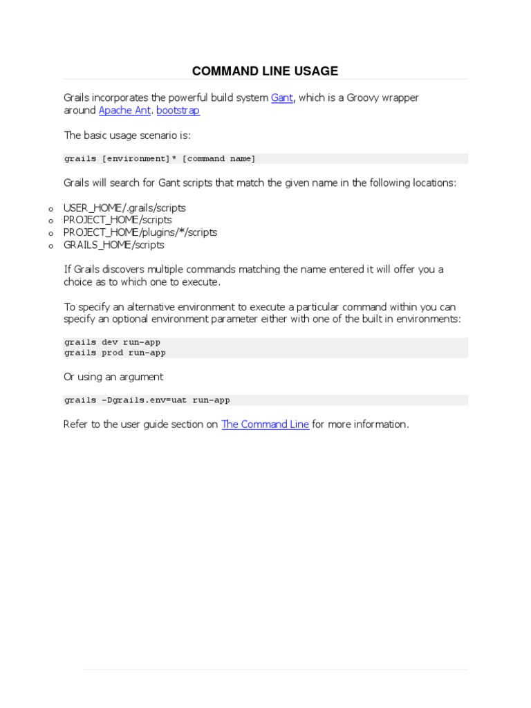 Grails Command Line Guide | PDF | Plug In (Computing) | Command Line ...