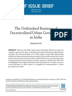 The Unfinished Business of Decentralised Urban Governance in India
