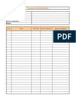 Conveyance Receiving Sheet: S. No. Name VTPL Code Date of Receiving Receiver's Signature