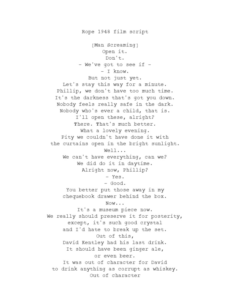 Rope 1948 Full Script PDF PDF