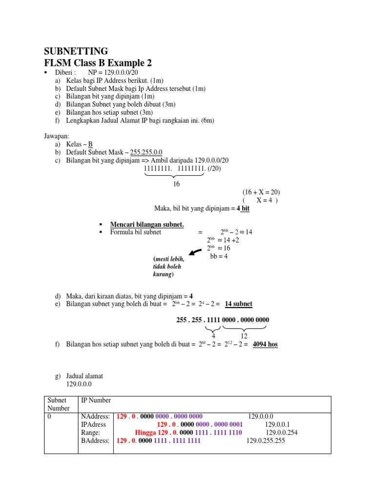 FLSM Class B Example 2 PDF | PDF