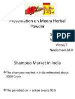 Presentation On Meera Herbal Powder: Gowrishankar.V Vinothkumar.G Vinraj.T Neelamani.M.K