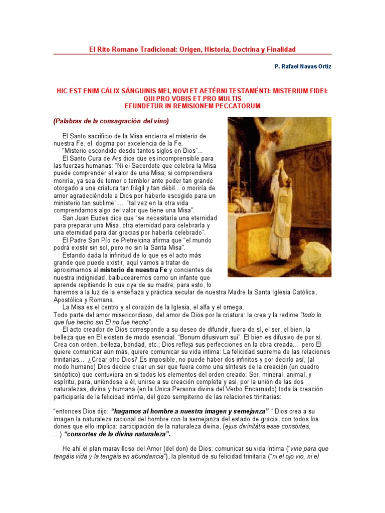 El Rito Romano Tradicional: Historia y Doctrina | PDF | eucaristía ...
