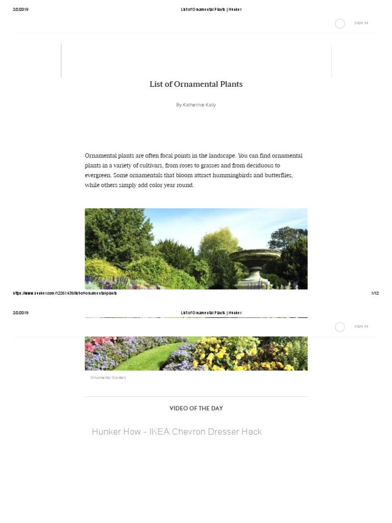 Article - List of Ornamental Plants | PDF | Shrub | Rose