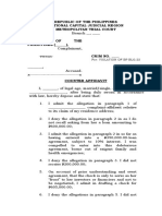 Philippine Court Counter Affidavit Disputing Loan Claim