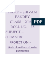 Name - Shivam Pandey Class - Xith A Roll No. - 38 Subject - Chemistry Project On